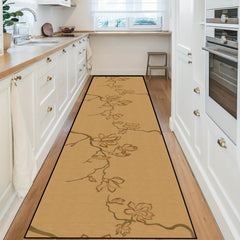 Chinese Style Long Hallway Rug Retro Flower Mat