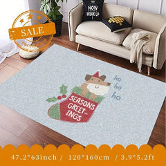 Christmas Puppy Entry Carpet Vintage Absorbent Non Slip Rugs