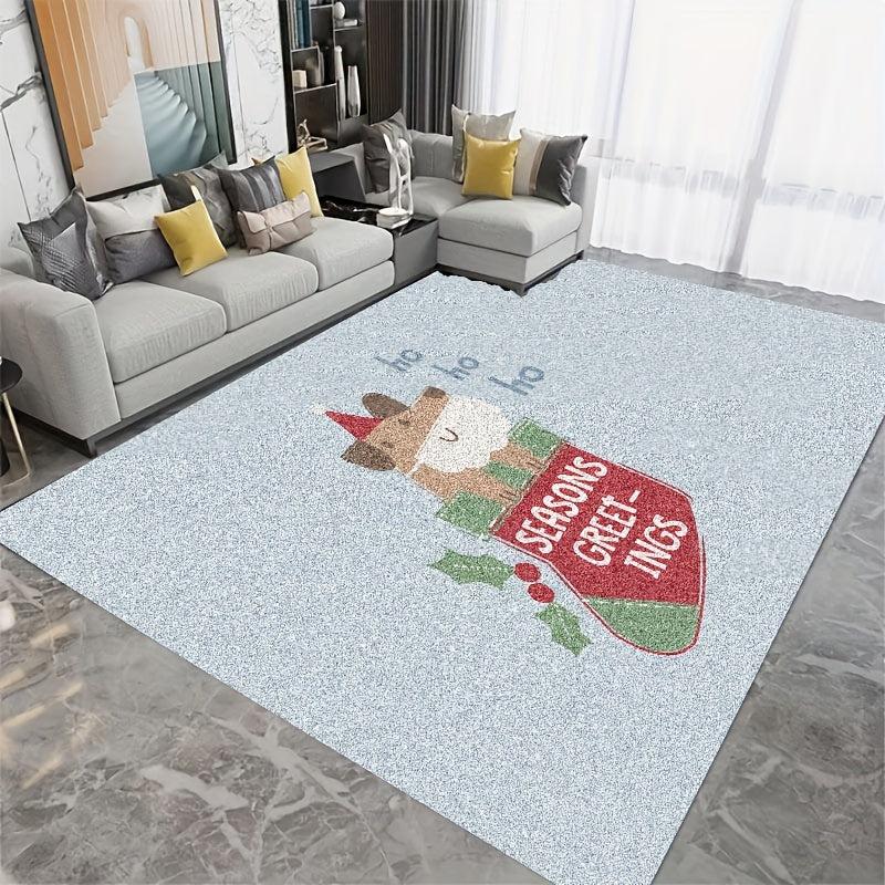 Christmas Puppy Entry Carpet Vintage Absorbent Non Slip Rugs