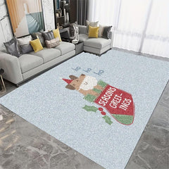 Christmas Puppy Entry Carpet Vintage Absorbent Non Slip Rugs