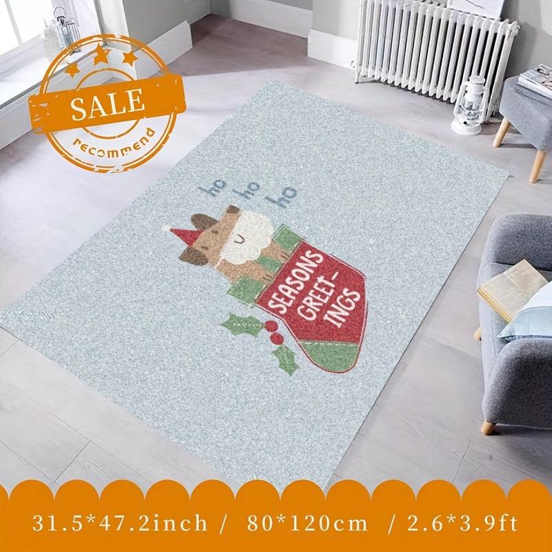 Christmas Puppy Entry Carpet Vintage Absorbent Non Slip Rugs
