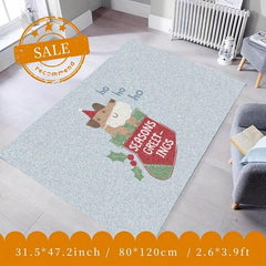 Christmas Puppy Entry Carpet Vintage Absorbent Non Slip Rugs
