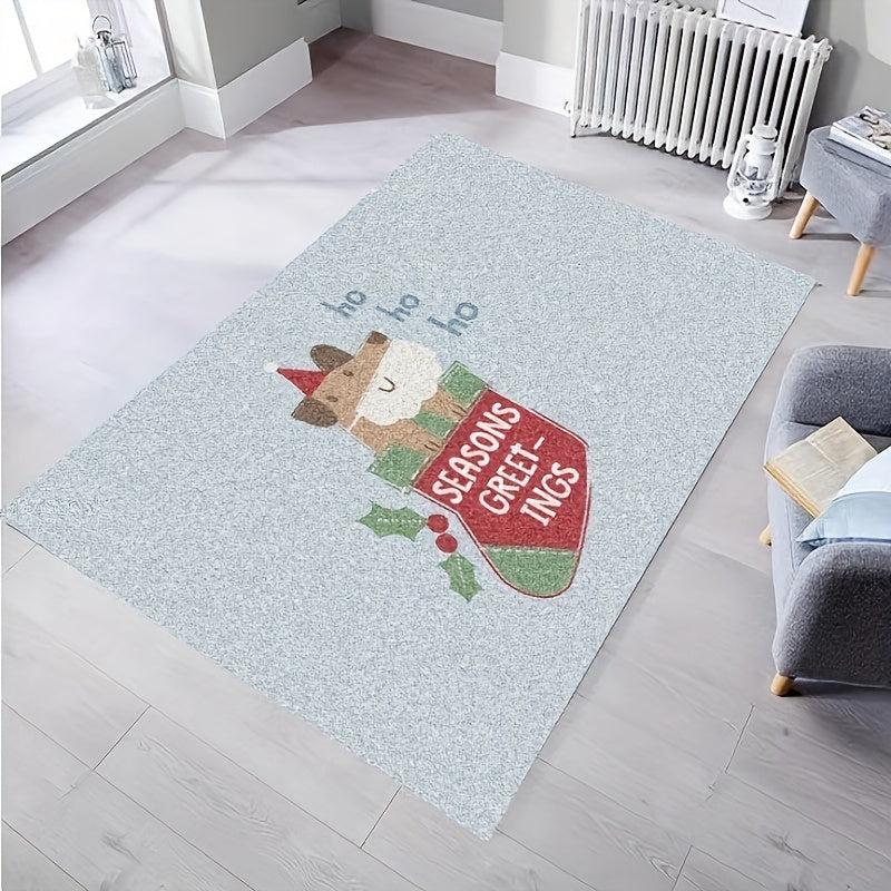 Christmas Puppy Entry Carpet Vintage Absorbent Non Slip Rugs