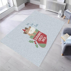 Christmas Puppy Entry Carpet Vintage Absorbent Non Slip Rugs