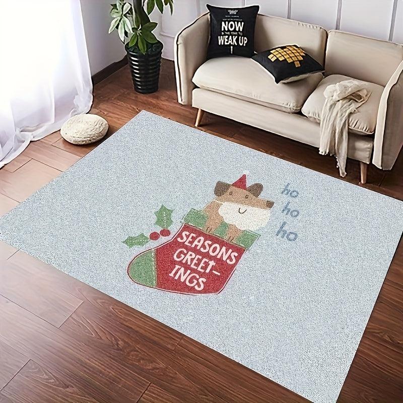 Christmas Puppy Entry Carpet Vintage Absorbent Non Slip Rugs