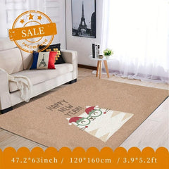 Happy New Year Cat Kitchen Rug Non Slip Washable Carpet Entrance Doormat