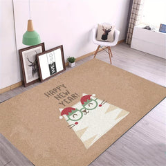 Happy New Year Cat Kitchen Rug Non Slip Washable Carpet Entrance Doormat