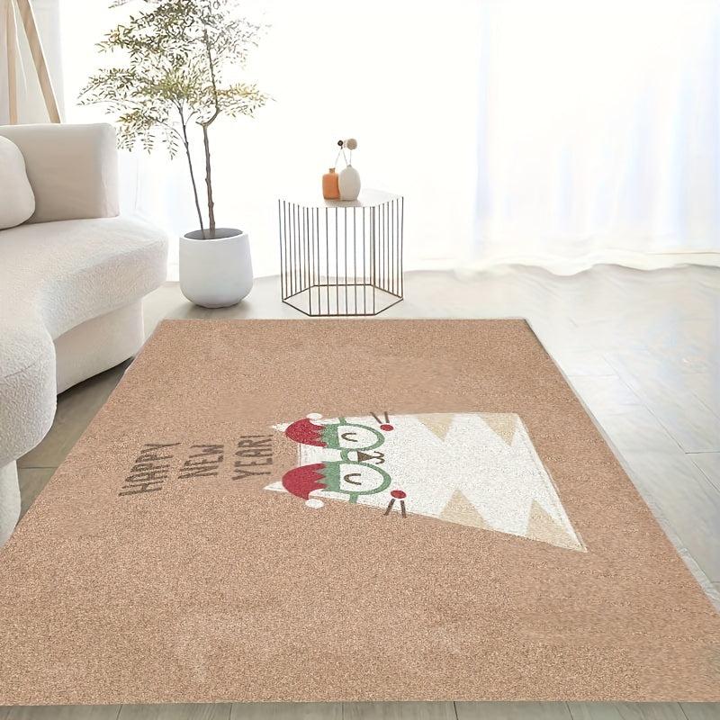 Happy New Year Cat Kitchen Rug Non Slip Washable Carpet Entrance Doormat