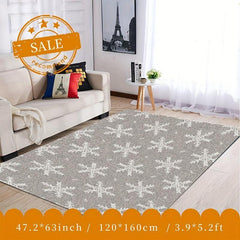 Christmas Snowflake Kitchen Rug Non Slip Machine Washable Carpet