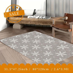 Christmas Snowflake Kitchen Rug Non Slip Machine Washable Carpet