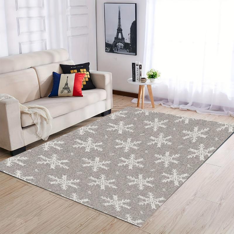 Christmas Snowflake Kitchen Rug Non Slip Machine Washable Carpet
