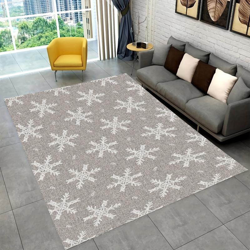 Christmas Snowflake Kitchen Rug Non Slip Machine Washable Carpet
