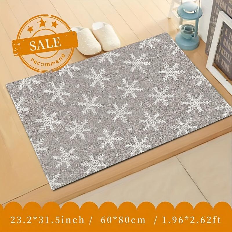 Christmas Snowflake Kitchen Rug Non Slip Machine Washable Carpet