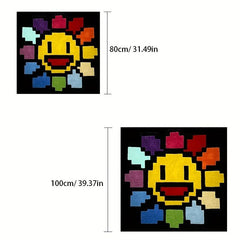 Smiling Sunflower Area Rug Soft Carpet for Home Children's Room