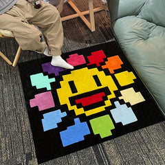 Smiling Sunflower Area Rug Soft Carpet for Home Children's Room