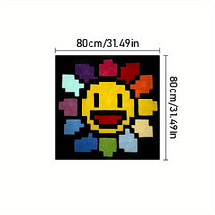 Smiling Sunflower Area Rug Soft Carpet for Home Children's Room