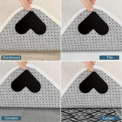 8pcs Double Sided Rug Tape Non Slip Grip for Tile & Hardwood Floors