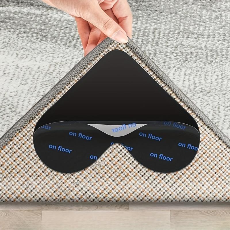 8pcs Double Sided Rug Tape Non Slip Grip for Tile & Hardwood Floors