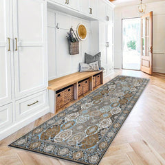 Vintage Boho 2'X10' Runner Rug Extra Long Laundry Room Rug