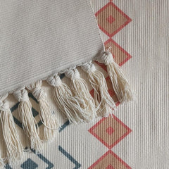 Boho Geometric Tassels Area Rug Fringe With Non Slip Mat