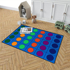 Colorful Rings Children's Area Rug for Kids Room