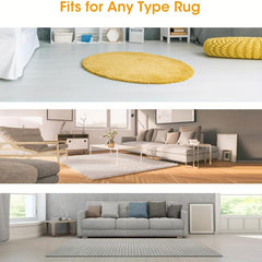 4pcs Rug Tape Double Sided Non Slip Washable Rug Stopper for Floors Carpets