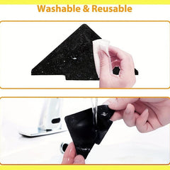 4pcs Rug Tape Double Sided Non Slip Washable Rug Stopper for Floors Carpets