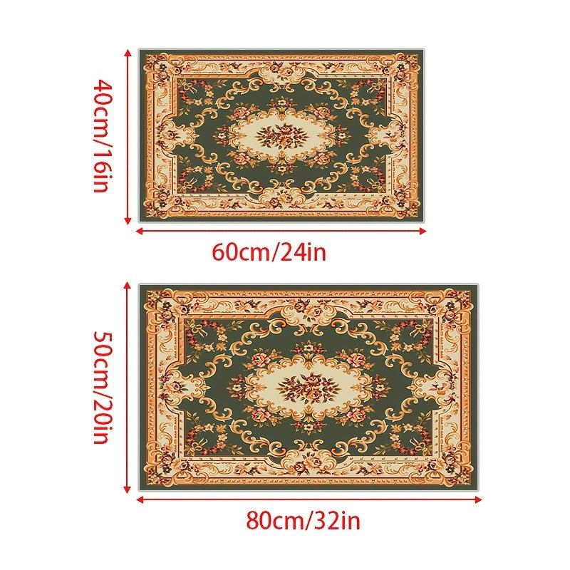 Retro Decorative Door Mat Anti-Slip Rubber Back Dustproof Entrance