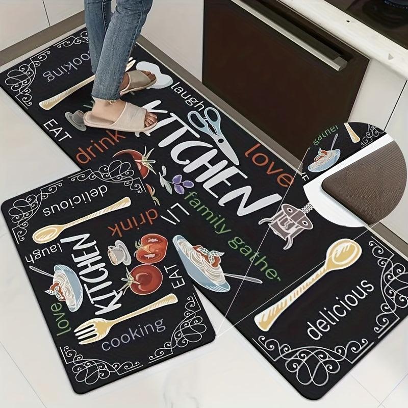 Soft & Thick Kitchen Floor Mat Non Slip Waterproof Machine Washable