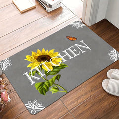 Sunflower Print Anti Fatigue Kitchen Mat Absorbent Slip Resistant Washable