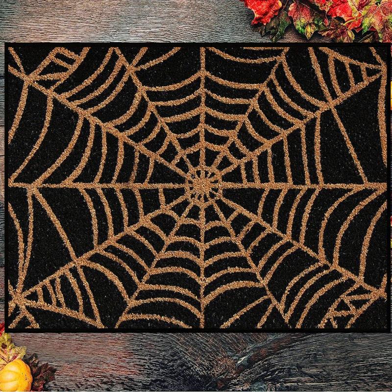 Halloween Spider Web Doormat Non Slip Scary Welcome Mat