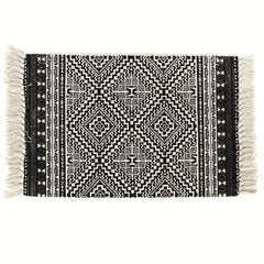 Bohemian Cotton & Linen Tassel Floor Mat - Room Decor