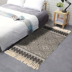 Bohemian Cotton & Linen Tassel Floor Mat - Room Decor