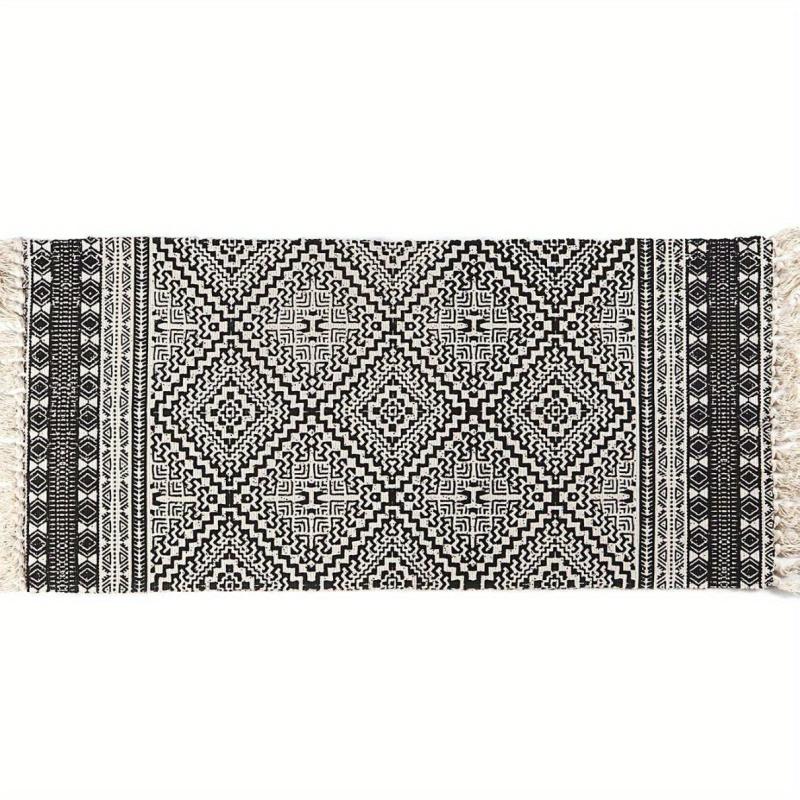 Bohemian Cotton & Linen Tassel Floor Mat - Room Decor