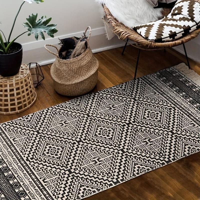 Bohemian Cotton & Linen Tassel Floor Mat - Room Decor