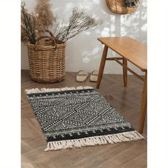 Bohemian Cotton & Linen Tassel Floor Mat - Room Decor