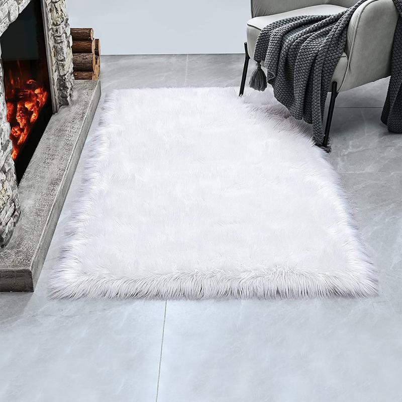 Faux Fur Rug Fluffy Floor Mat Bedroom Rug