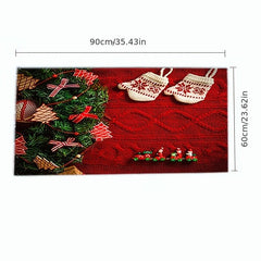Non Slip Merry Christmas Decorative Mats Rugs Welcome Front Door Indoor Outdoor