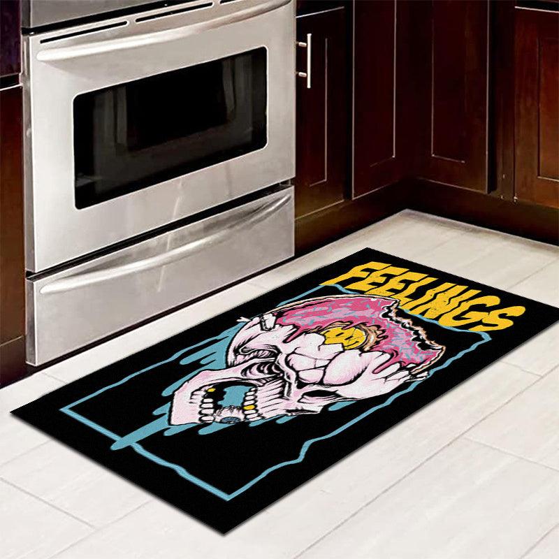 Halloween Gothic Skull Rug Horror Theme Decor Carpet Non-slip Mat