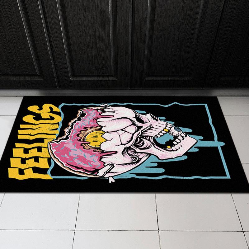 Halloween Gothic Skull Rug Horror Theme Decor Carpet Non-slip Mat