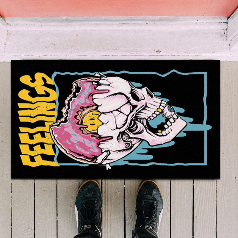 Halloween Gothic Skull Rug Horror Theme Decor Carpet Non-slip Mat