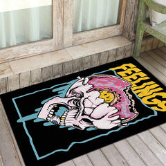 Halloween Gothic Skull Rug Horror Theme Decor Carpet Non-slip Mat