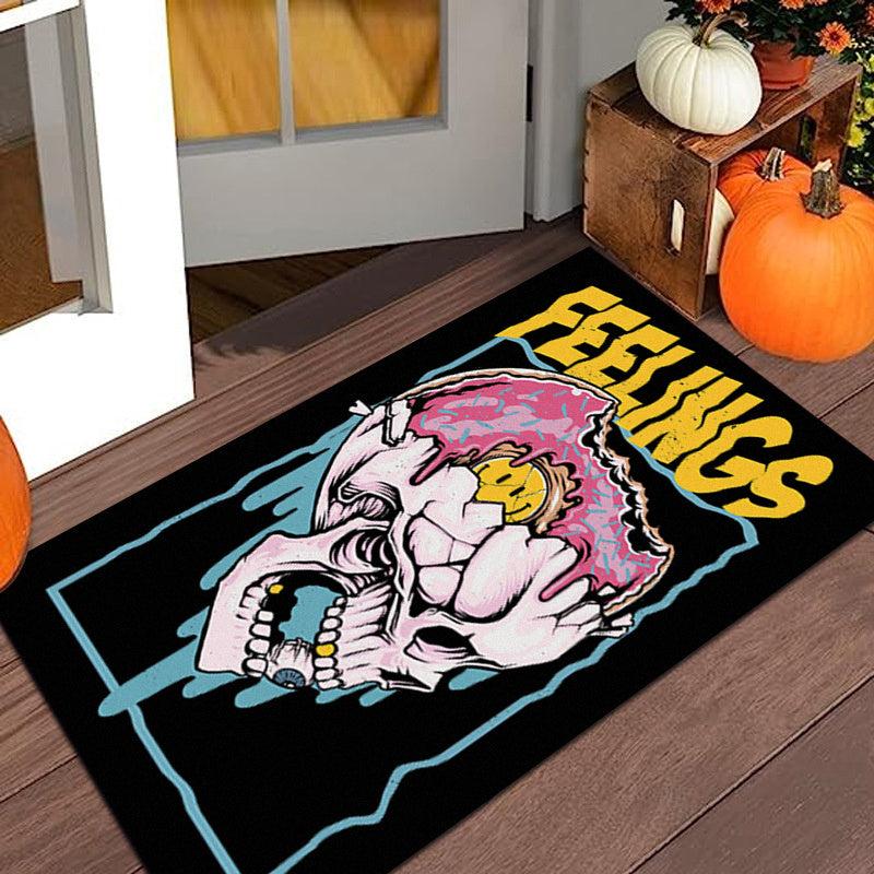 Halloween Gothic Skull Rug Horror Theme Decor Carpet Non-slip Mat
