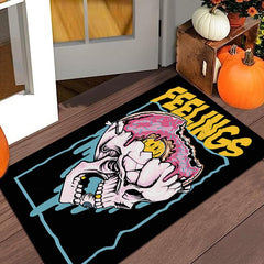 Halloween Gothic Skull Rug Horror Theme Decor Carpet Non-slip Mat