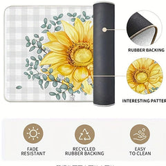 Soft Kitchen Rug Anti Fatigue Rustic Floral Non Slip Runner
