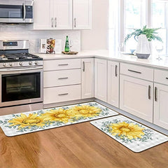 Soft Kitchen Rug Anti Fatigue Rustic Floral Non Slip Runner