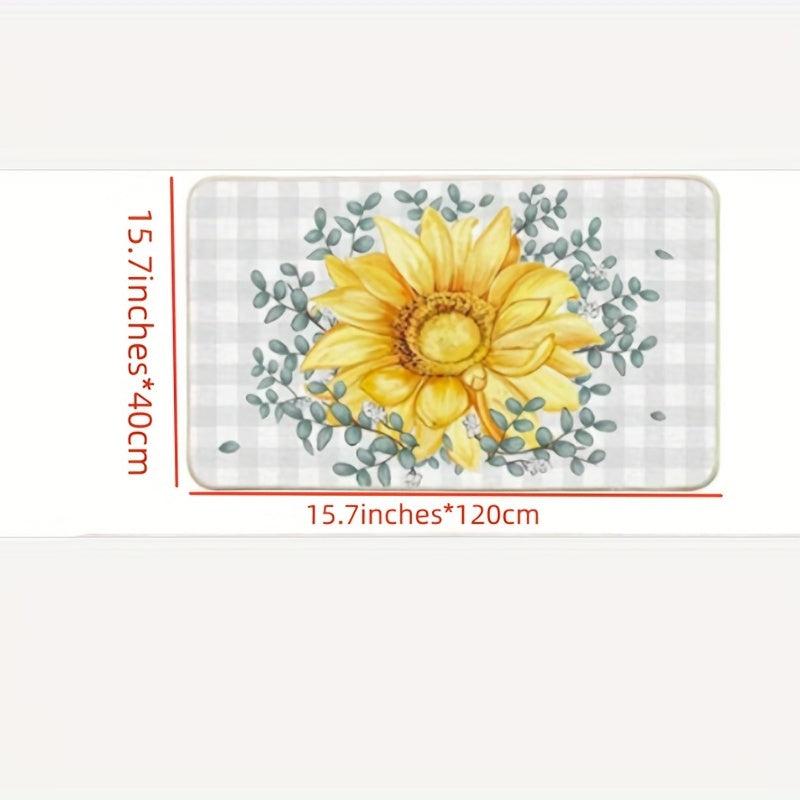Soft Kitchen Rug Anti Fatigue Rustic Floral Non Slip Runner