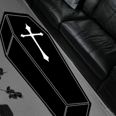 Thickened 950g Cross Coffin Plush Mat Light Living Room Carpet