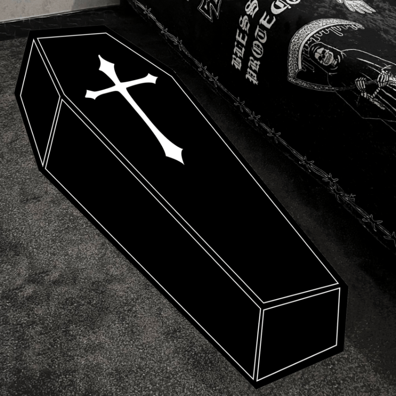 Thickened 950g Cross Coffin Plush Mat Light Living Room Carpet