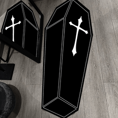 Thickened 950g Cross Coffin Plush Mat Light Living Room Carpet